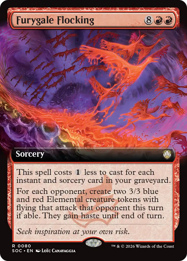 Furygale Flocking (Extended Art) [Secrets of Strixhaven Commander] [Foil]