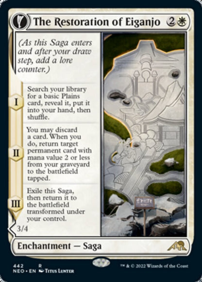 The Restoration of Eiganjo // Architect of Restoration (Extended Art) [Kamigawa: Neon Dynasty] [Foil]