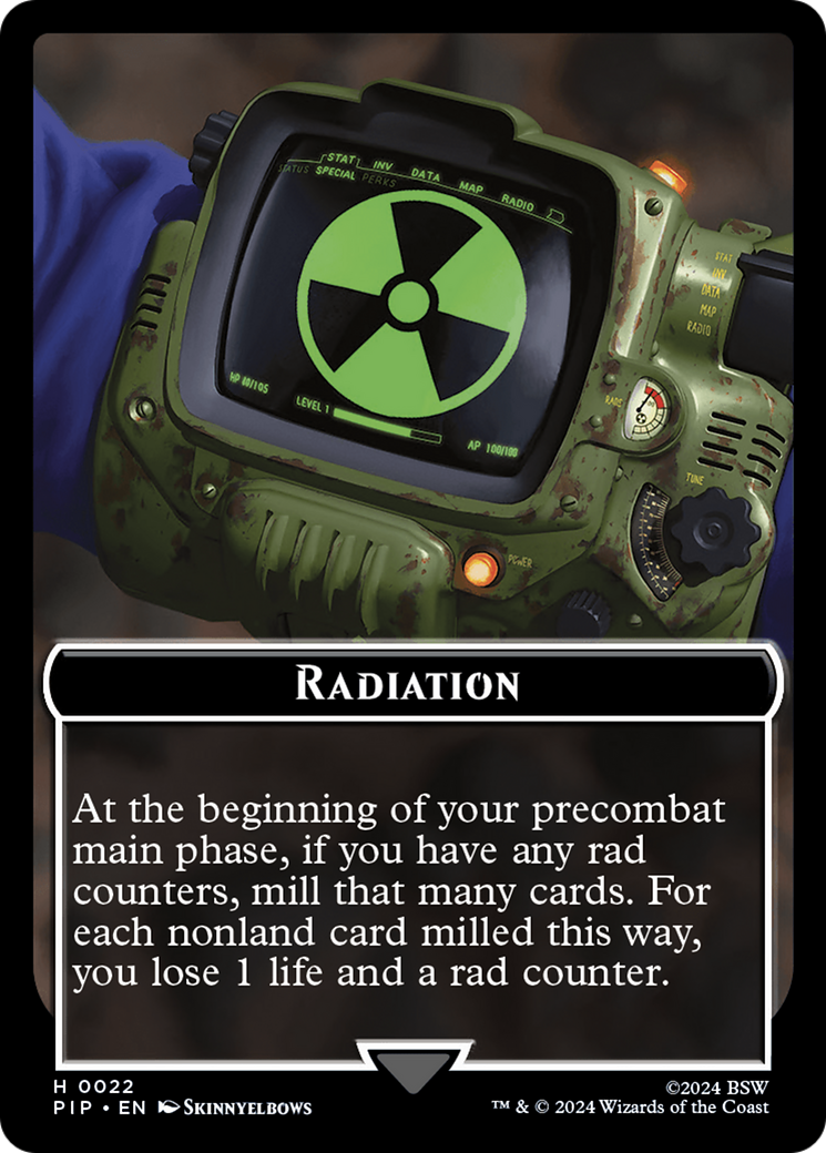 Radiation // Copy Double-Sided Token [Fallout Tokens] [Foil]