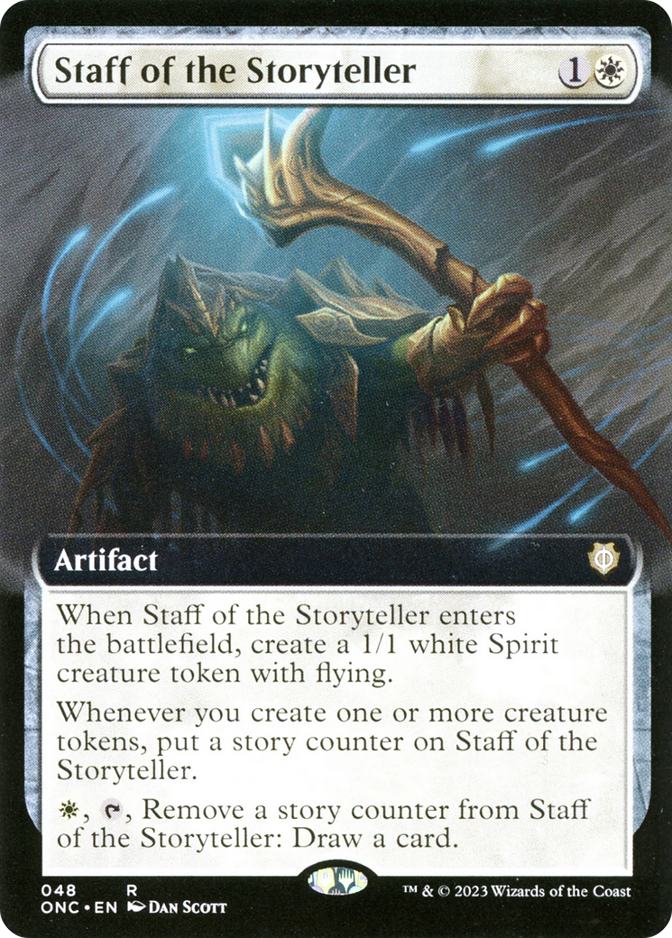 Staff of the Storyteller (Extended Art) [Phyrexia: All Will Be One Commander] [Foil]