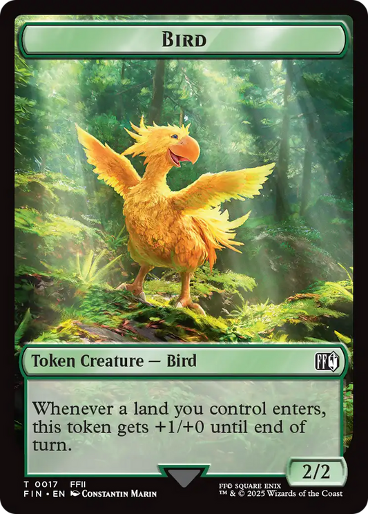 Bird (0017) // Wizard (0015) Double-Sided Token [FINAL FANTASY Tokens] [Foil]