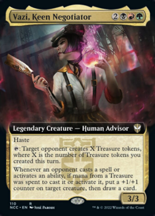 Vazi, Keen Negotiator (Extended Art) [Streets of New Capenna Commander] [Foil]