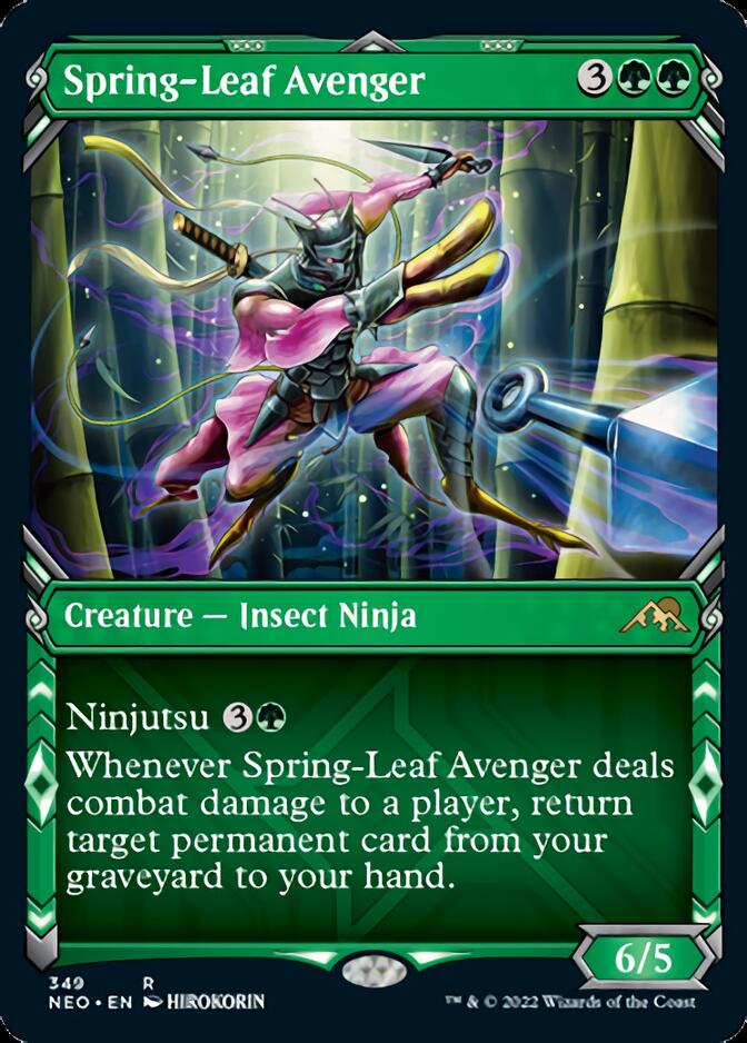 Spring-Leaf Avenger (Showcase Ninja) [Kamigawa: Neon Dynasty] [Foil]
