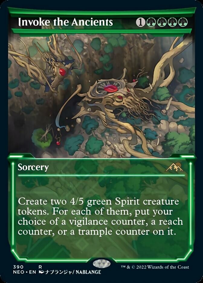 Invoke the Ancients (Showcase Soft Glow) [Kamigawa: Neon Dynasty] [Foil]