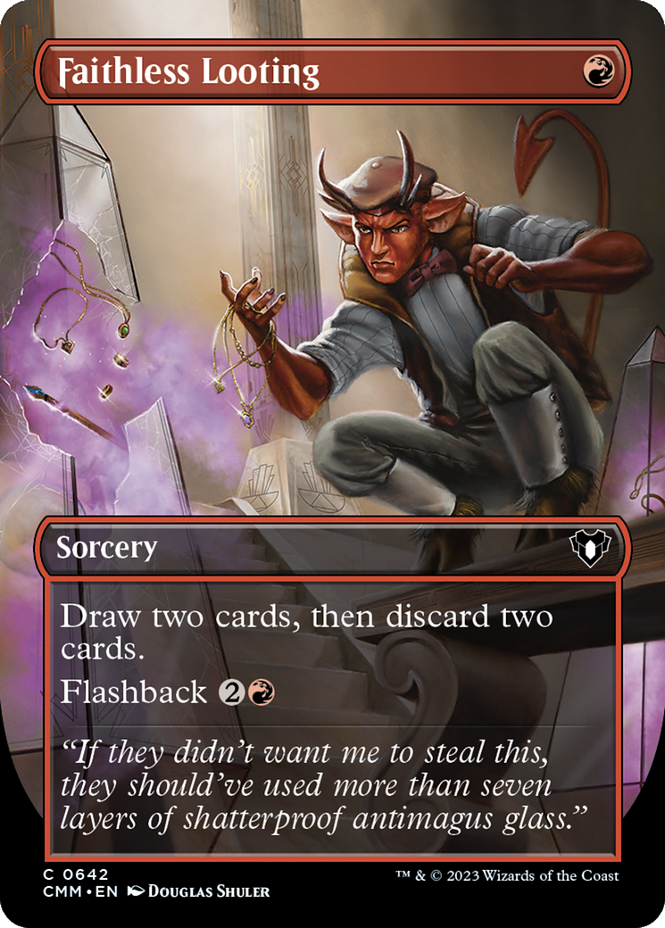Faithless Looting (Borderless Alternate Art) [Commander Masters] [Foil]