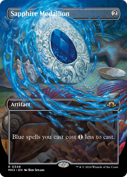 Sapphire Medallion (Borderless) [Modern Horizons 3] [Foil]
