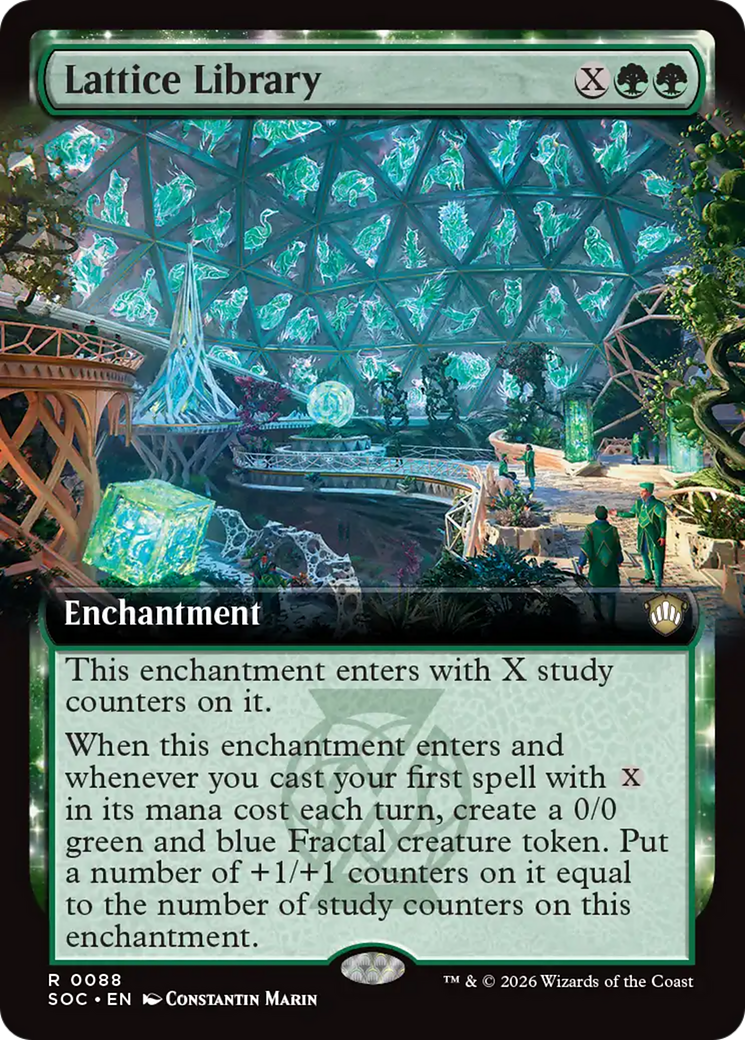 Lattice Library (Extended Art) [Secrets of Strixhaven Commander] [Foil]