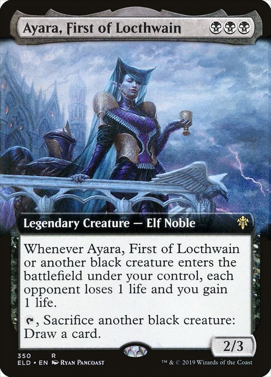 Ayara, First of Locthwain (Extended Art) [Throne of Eldraine] [Foil]