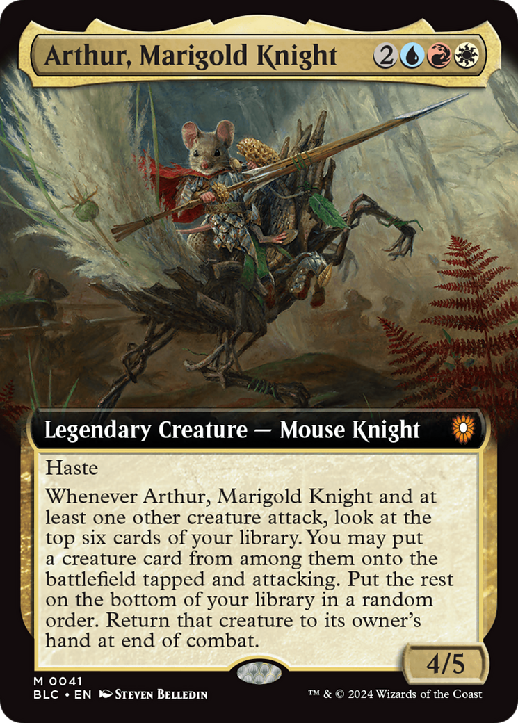Arthur, Marigold Knight (Extended Art) [Bloomburrow Commander] [Foil]