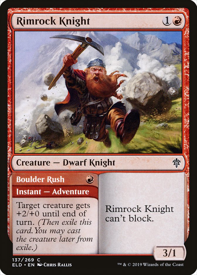 Rimrock Knight // Boulder Rush [Throne of Eldraine] [Foil]