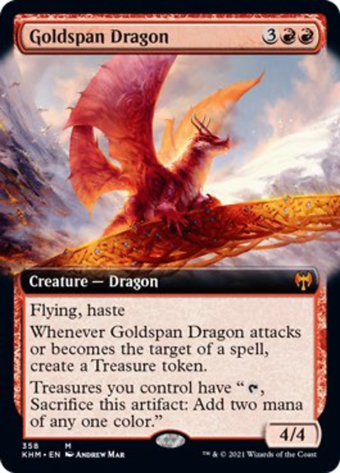Goldspan Dragon (Extended Art) [Kaldheim] [Foil]