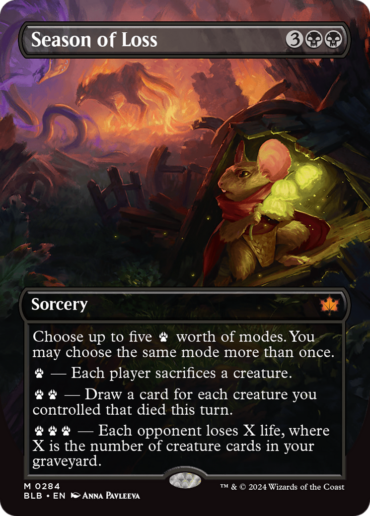 Season of Loss (Borderless) [Bloomburrow] [Foil]