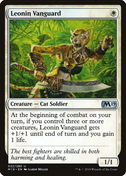 Leonin Vanguard [Core Set 2019] [Foil]