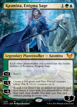 Kasmina, Enigma Sage (Borderless) [Strixhaven: School of Mages] [Foil]