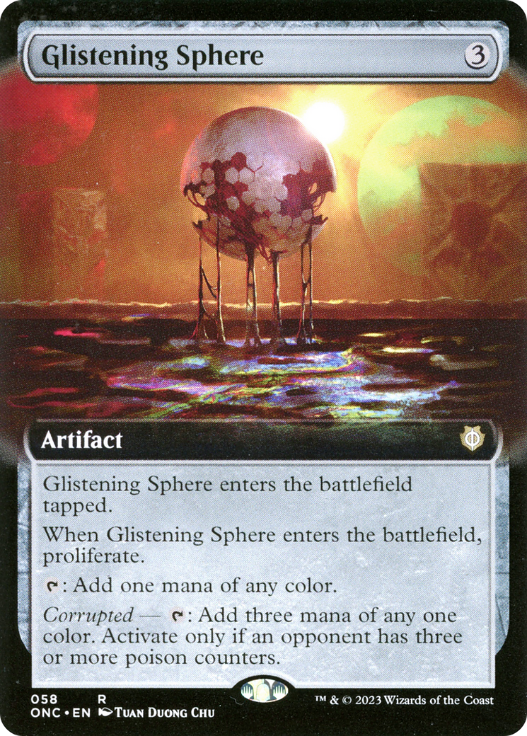 Glistening Sphere (Extended Art) [Phyrexia: All Will Be One Commander] [Foil]