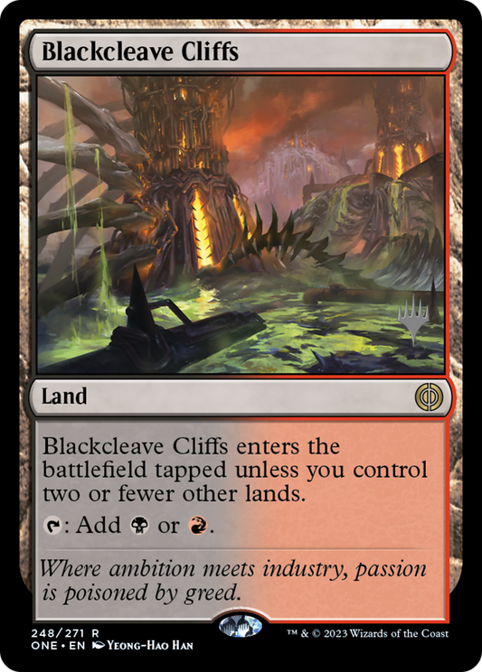 Blackcleave Cliffs (Promo Pack) [Phyrexia: All Will Be One Promos] [Foil]