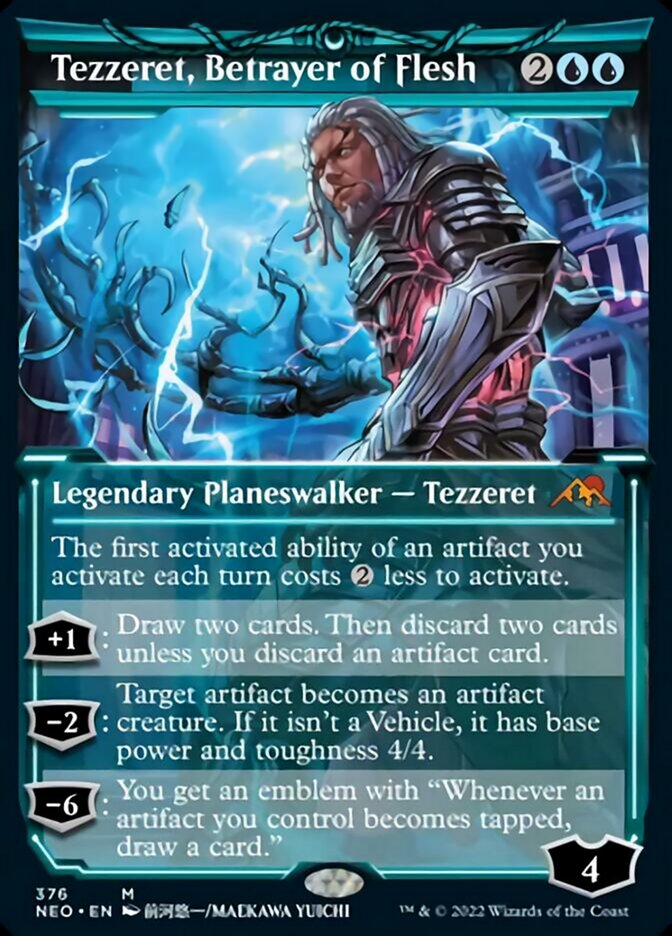 Tezzeret, Betrayer of Flesh (Showcase Soft Glow) [Kamigawa: Neon Dynasty] [Foil]