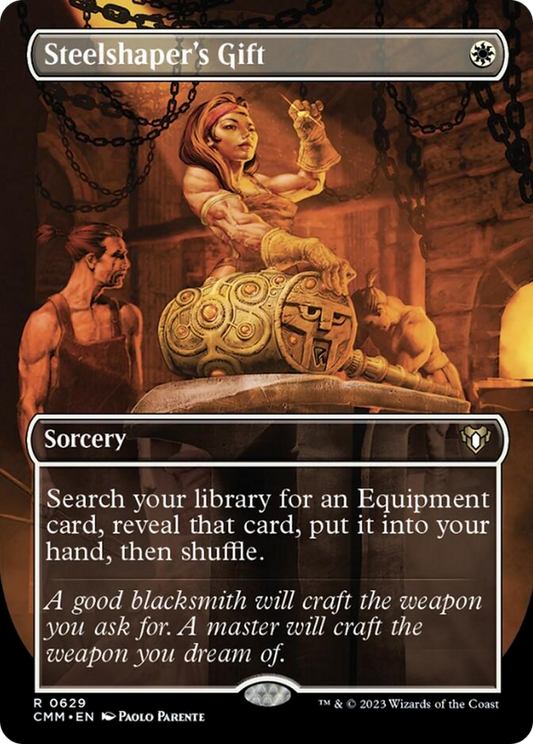 Steelshaper's Gift (Borderless Alternate Art) [Commander Masters] [Foil]