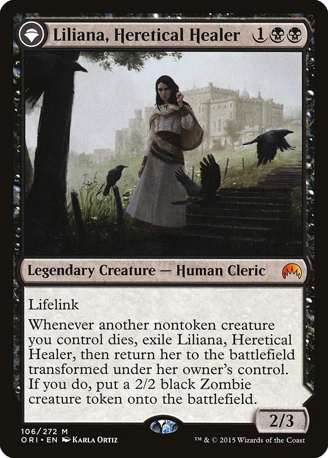 Liliana, Heretical Healer // Liliana, Defiant Necromancer [Magic Origins] [Foil]