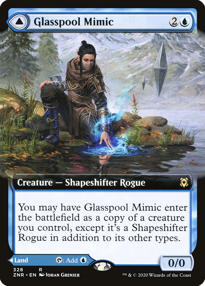 Glasspool Mimic // Glasspool Shore (Extended Art) [Zendikar Rising] [Foil]