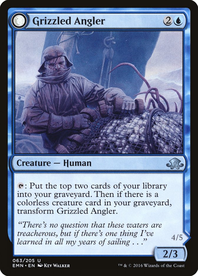 Grizzled Angler // Grisly Anglerfish [Eldritch Moon] [Foil]