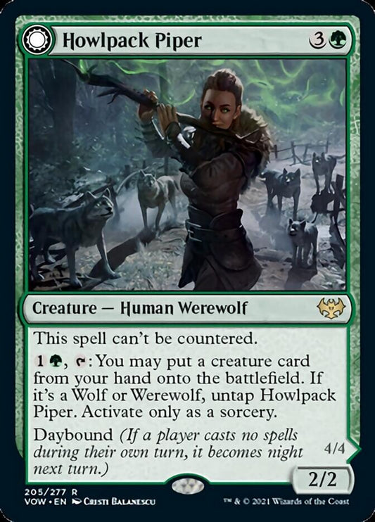 Howlpack Piper // Wildsong Howler [Innistrad: Crimson Vow] [Foil]