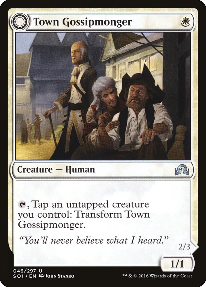 Town Gossipmonger // Incited Rabble [Shadows over Innistrad] [Foil]