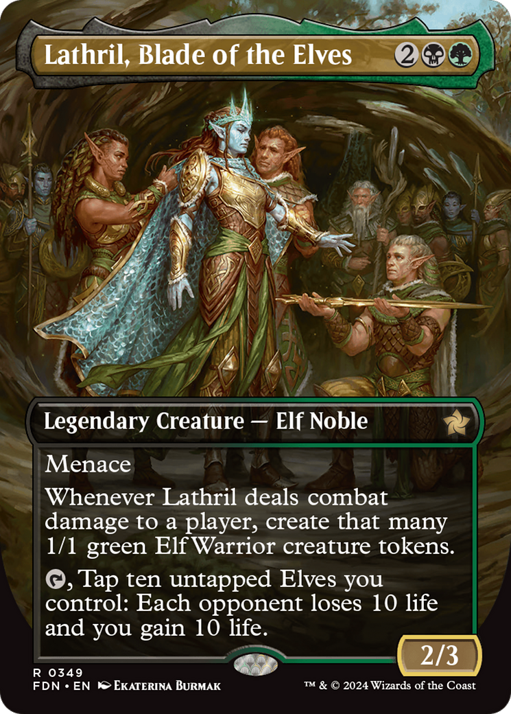 Lathril, Blade of the Elves (Borderless) [Foundations] [Foil]