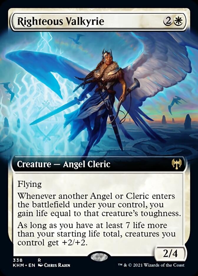 Righteous Valkyrie (Extended Art) [Kaldheim] [Foil]