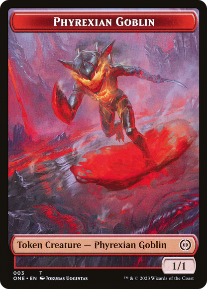 Phyrexian Goblin // Phyrexian Beast Double-Sided Token [Phyrexia: All Will Be One Tokens] [Foil]