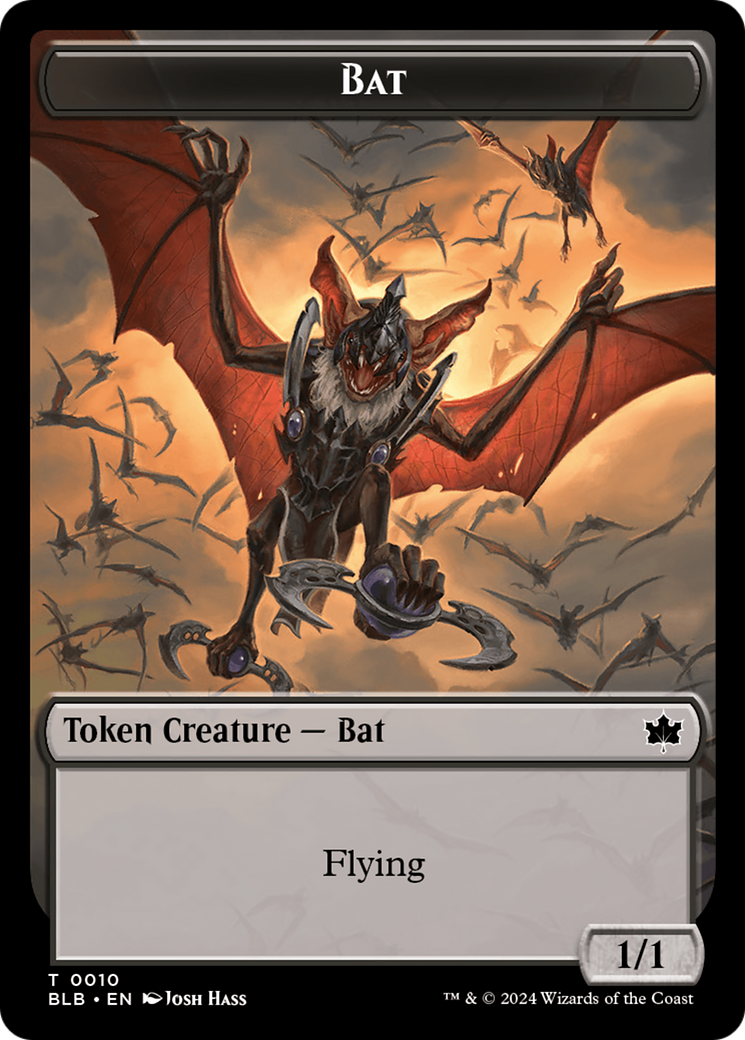 Bat // Warren Warleader Double-Sided Token [Bloomburrow Tokens] [Foil]