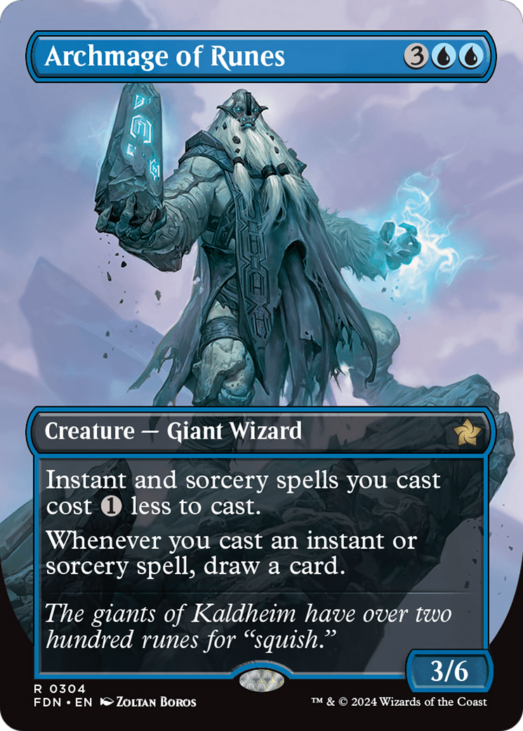 Archmage of Runes (Borderless) [Foundations] [Foil]