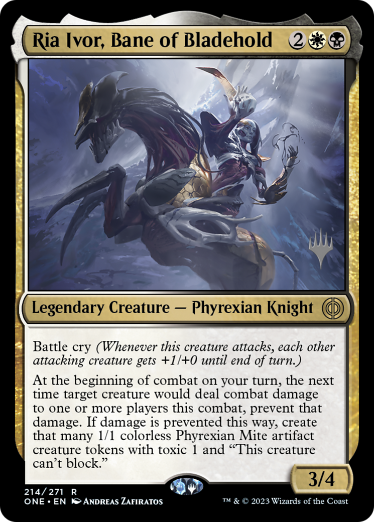 Ria Ivor, Bane of Bladehold (Promo Pack) [Phyrexia: All Will Be One Promos] [Foil]