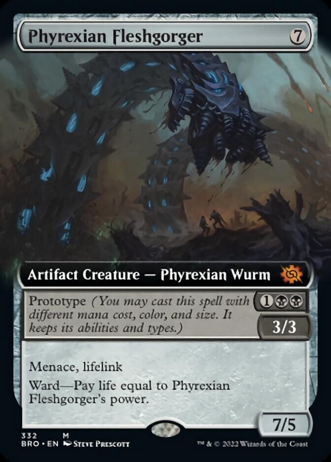 Phyrexian Fleshgorger (Extended Art) [The Brothers' War] [Foil]