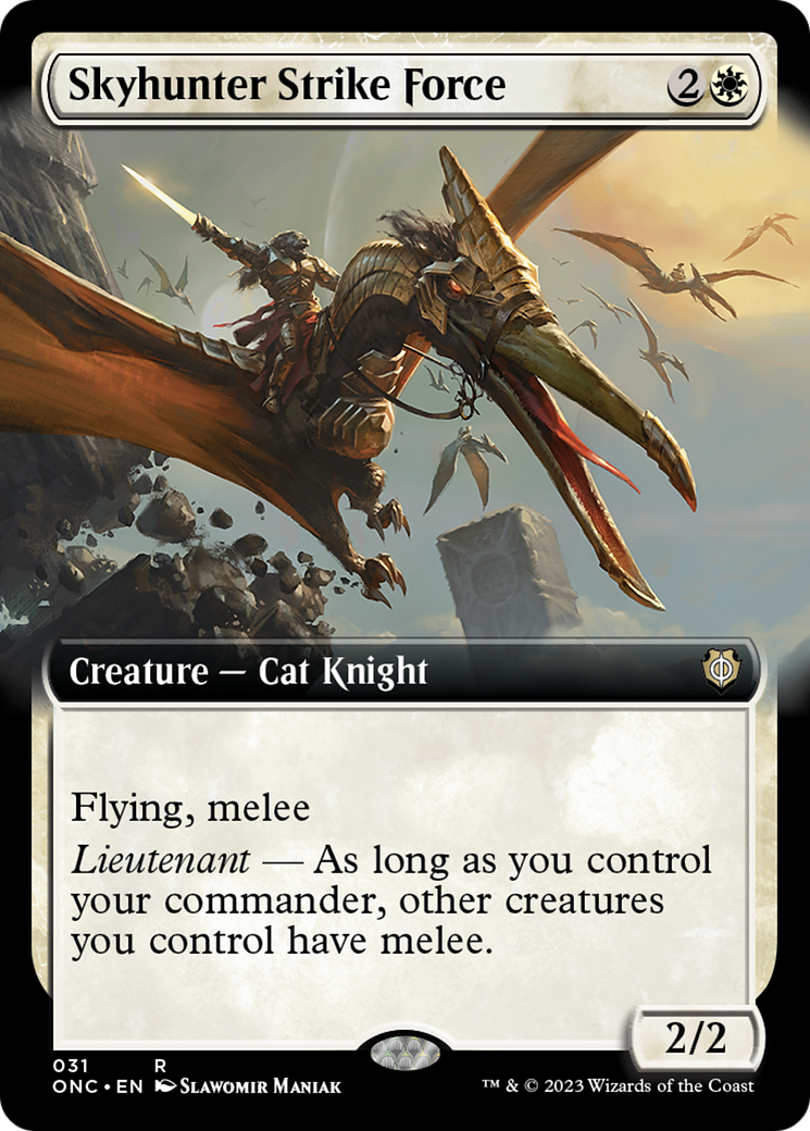 Skyhunter Strike Force (Extended Art) [Phyrexia: All Will Be One Commander] [Foil]
