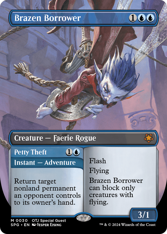 Brazen Borrower // Petty Theft (Borderless) [Outlaws of Thunder Junction Special Guests] [Foil]
