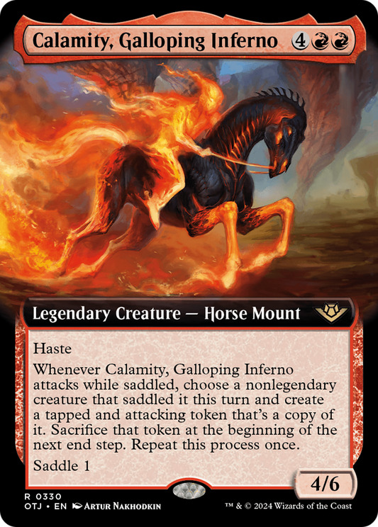 Calamity, Galloping Inferno (Extended Art) [Outlaws of Thunder Junction] [Foil]