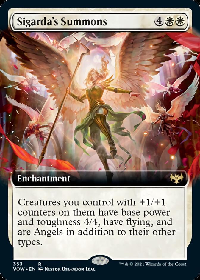 Sigarda's Summons (Extended Art) [Innistrad: Crimson Vow] [Foil]