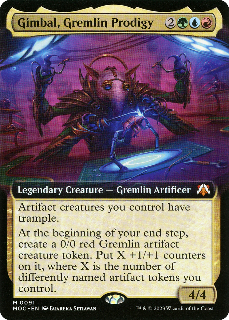 Gimbal, Gremlin Prodigy (Extended Art) [March of the Machine Commander] [Foil]