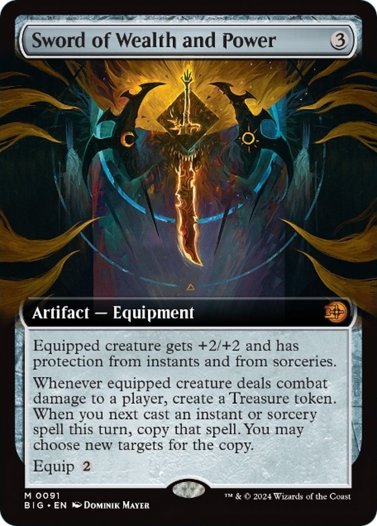 Sword of Wealth and Power (Extended Art) [Outlaws of Thunder Junction: The Big Score] [Foil]