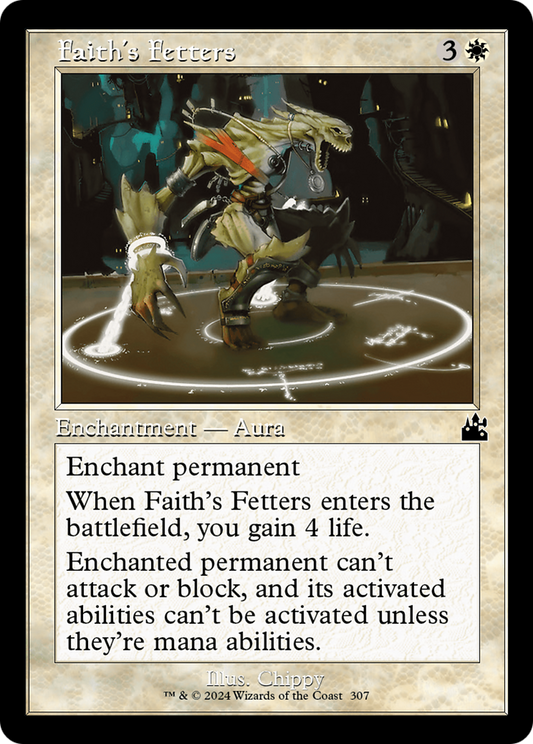 Faith's Fetters (Retro Frame) [Ravnica Remastered] [Foil]