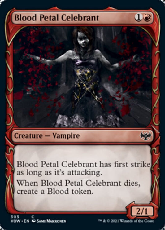 Blood Petal Celebrant (Showcase Fang Frame) [Innistrad: Crimson Vow] [Foil]