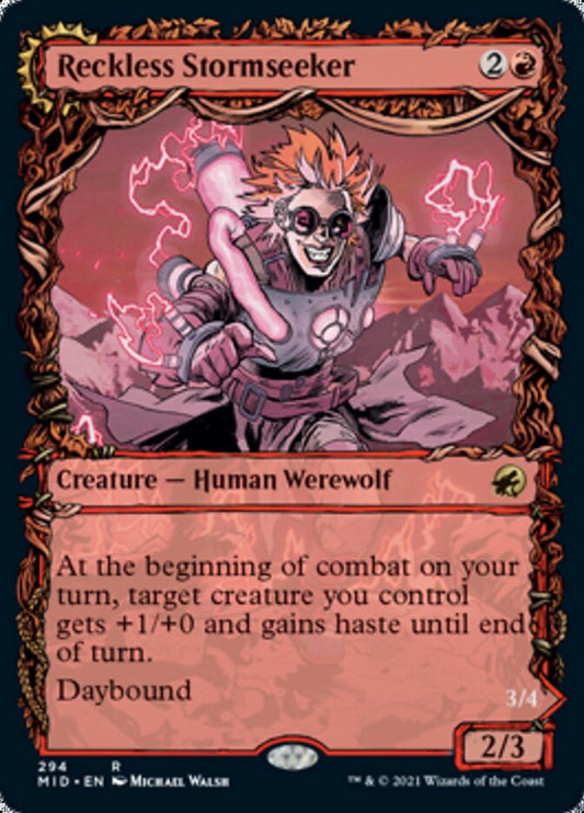 Reckless Stormseeker // Storm-Charged Slasher (Showcase Equinox) [Innistrad: Midnight Hunt] [Foil]