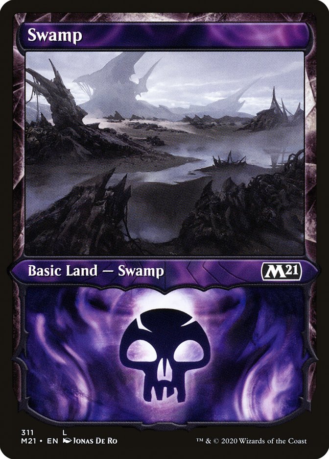 Swamp (311) (Showcase) [Core Set 2021] [Foil]