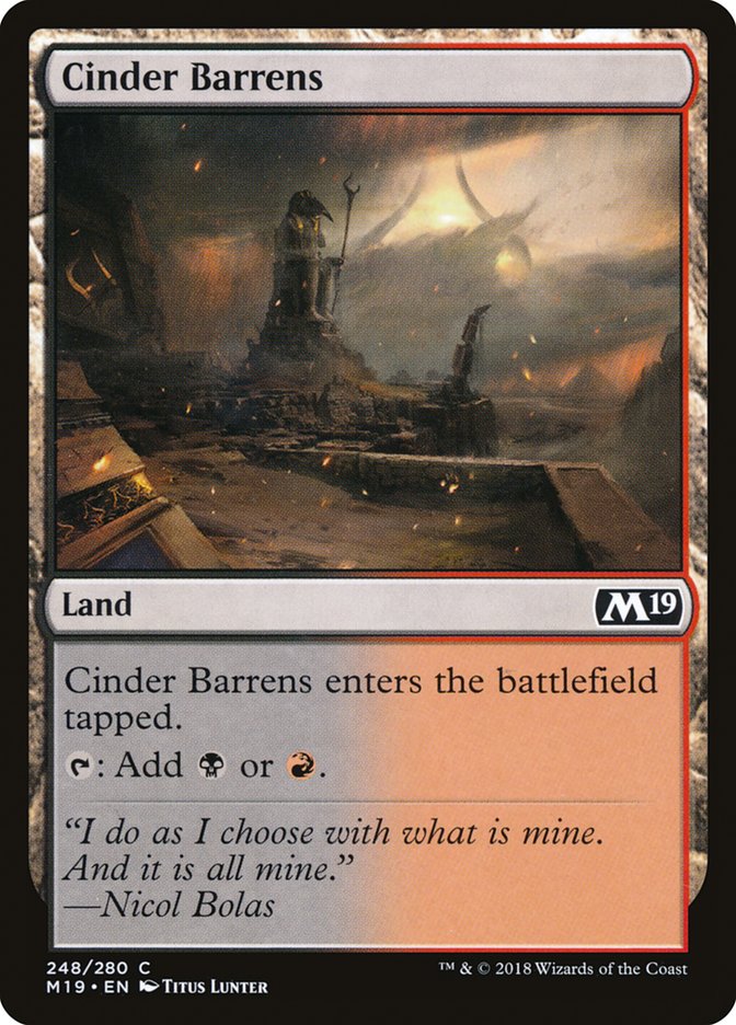 Cinder Barrens [Core Set 2019] [Foil]