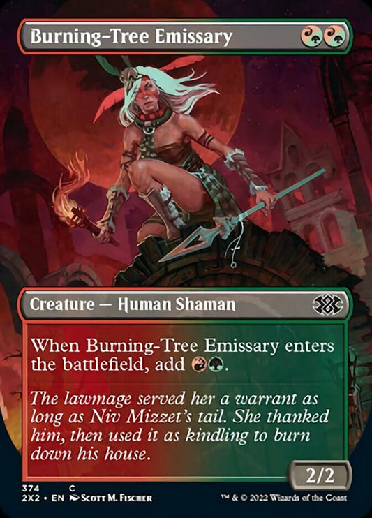 Burning-Tree Emissary (Borderless Alternate Art) [Double Masters 2022] [Foil]