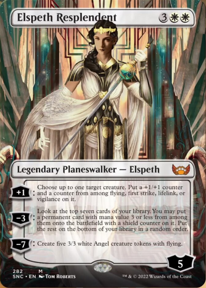 Elspeth Resplendent (Borderless) [Streets of New Capenna] [Foil]