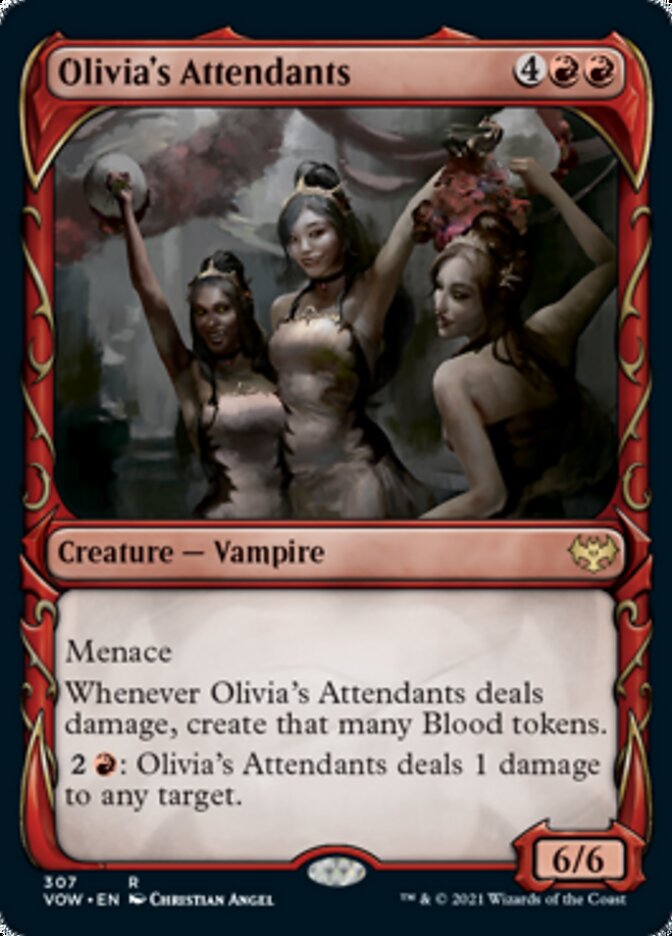 Olivia's Attendants (Showcase Fang Frame) [Innistrad: Crimson Vow] [Foil]