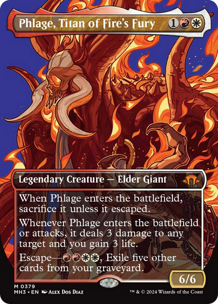 Phlage, Titan of Fire's Fury (Borderless) [Modern Horizons 3] [Foil]