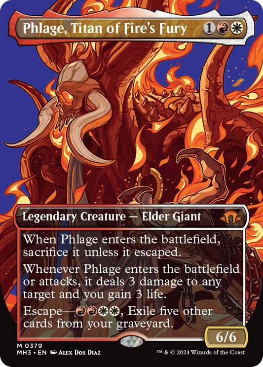 Phlage, Titan of Fire's Fury (Borderless) [Modern Horizons 3] [Foil]